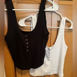 Abercrombie and Fitch Cropped Ribbed Tank- Bundle of Two